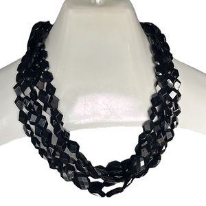 Black 5 strand collar necklace